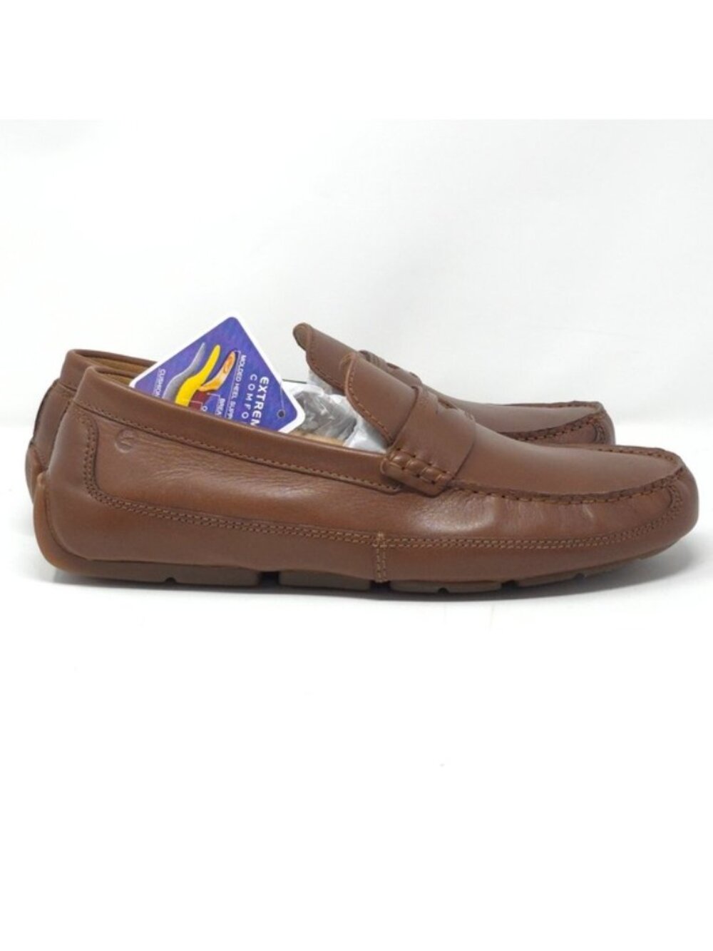 Clarks Markman Way Dark Tan Leather Loafer Slip On Shoes 9.5M - Picture 3 of 7
